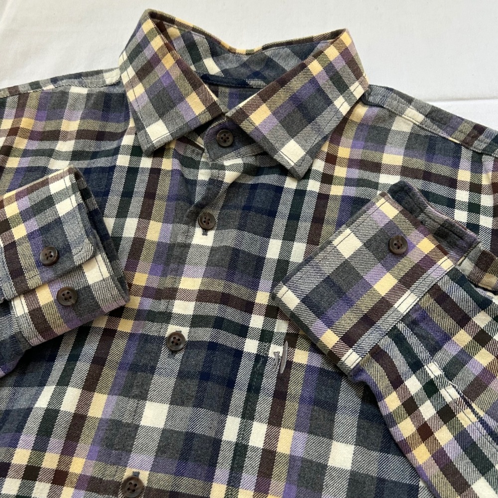 johnnie-O Hangin Out Plaid Flannel‎ Shirt Mens Medium Cotton Button Up